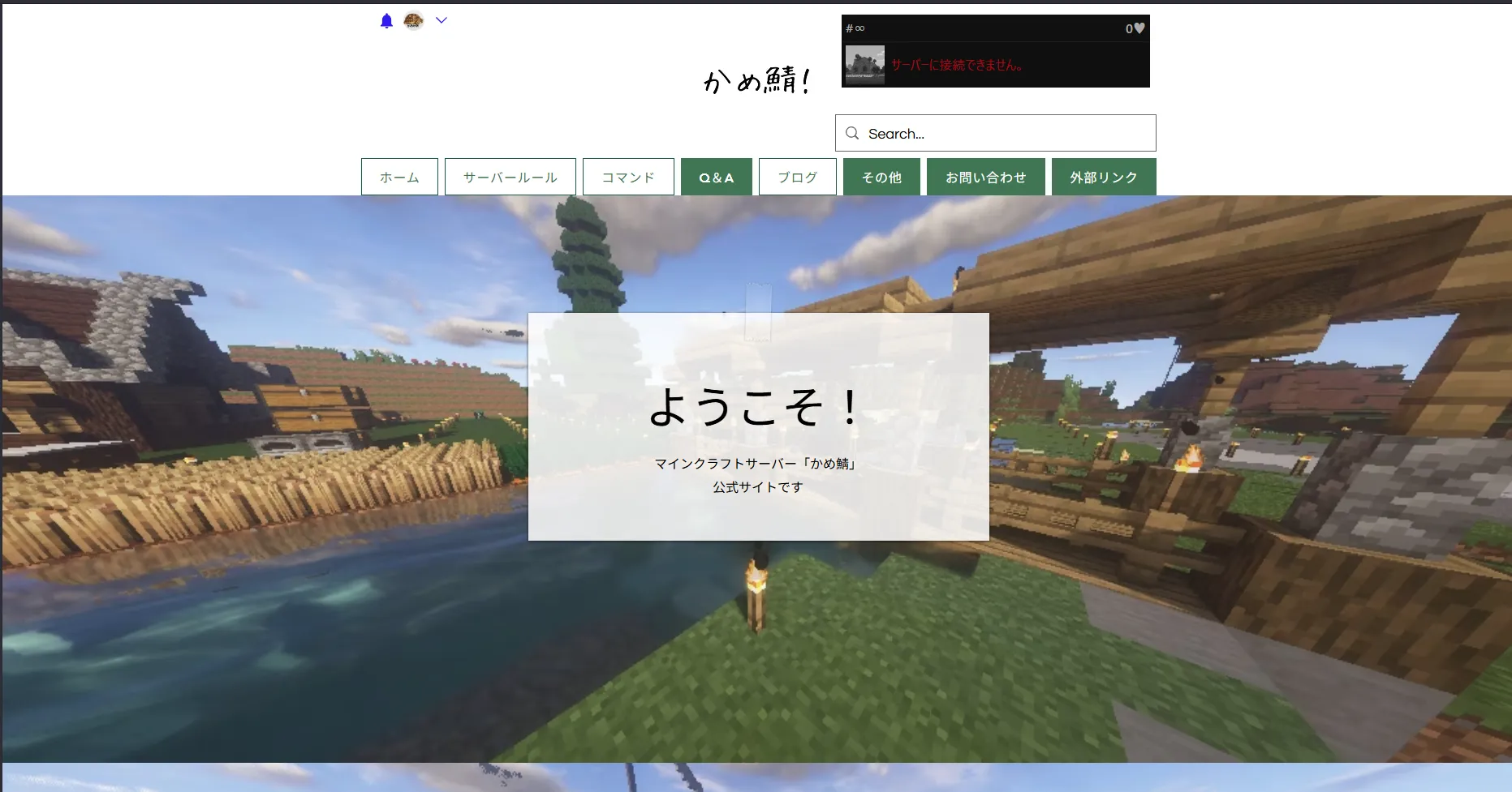 かめ鯖 webサイト 1